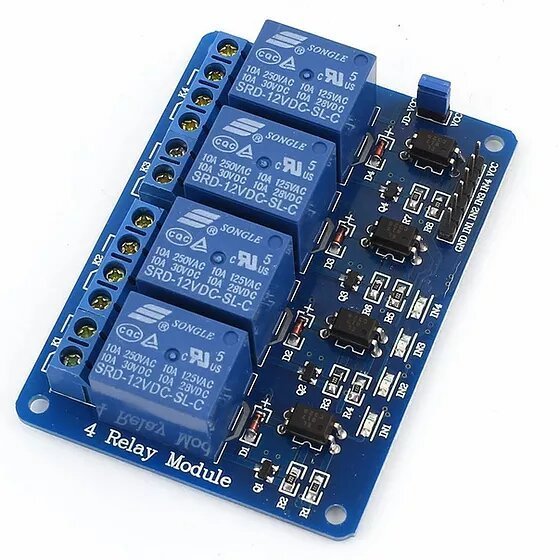 Modulo Relevadores Relay 4 Canales 12v - Tecneu