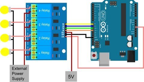 Modulo Relevadores Relay 4 Canales 5v - Tecneu