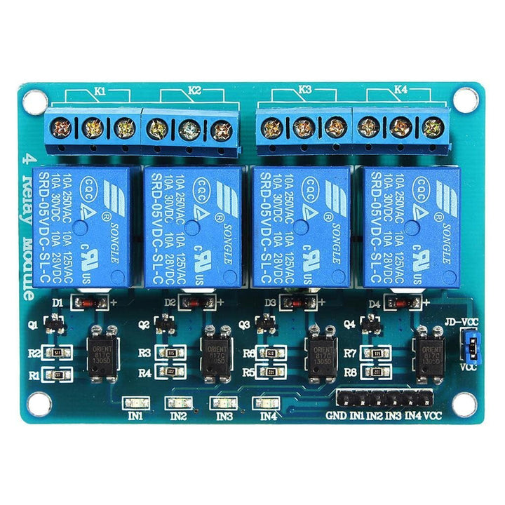 Modulo Relevadores Relay 4 Canales 5v - Tecneu
