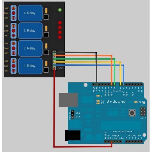 Modulo Relevadores Relay 4 Canales 5v - Tecneu