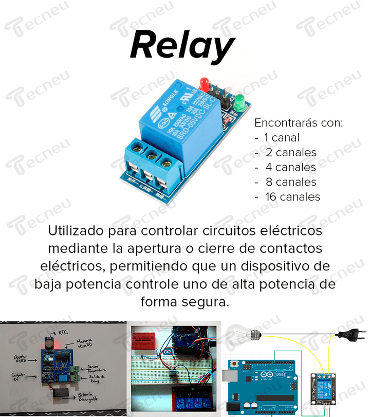 Modulo Relevadores Relay 4 Canales 5v - Tecneu