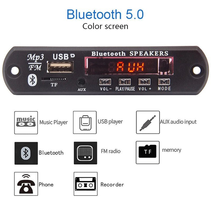 Modulo Reproductor Audio Mp3 Stereo Bluetooth Auxiliar Usb - Tecneu
