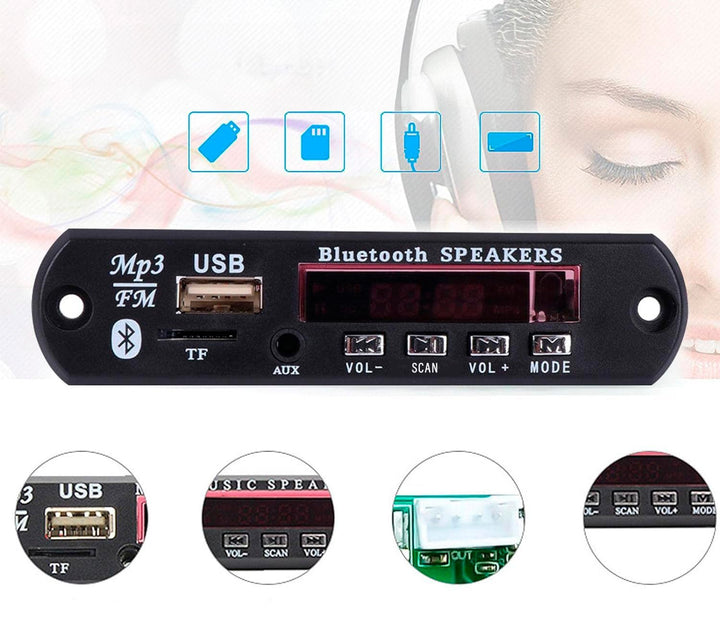 Modulo Reproductor Audio Mp3 Stereo Bluetooth Auxiliar Usb - Tecneu