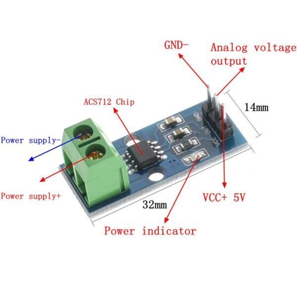 Modulo Sensor De Corriente Efecto Hall Acs712 20a - Tecneu