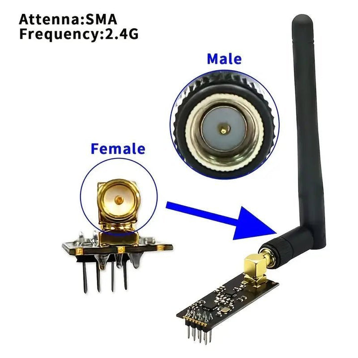 Módulo Transceptor Inalámbrico Rf Nrf24l01 2.4ghz Con Antena - Tecneu