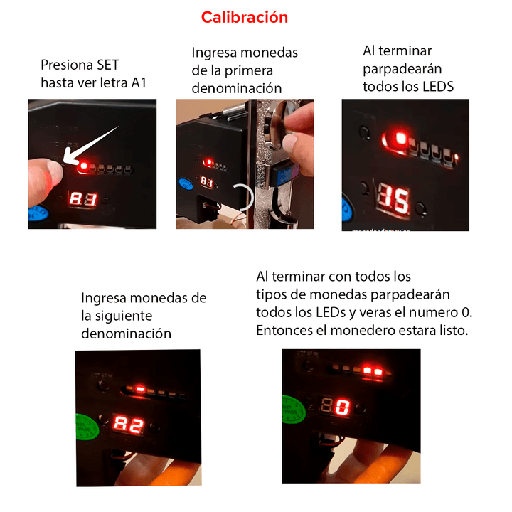 Monedero Electrónico Multimonedas Maquina Arcade $1 $2 $5 $10 Sr - 500 - Tecneu