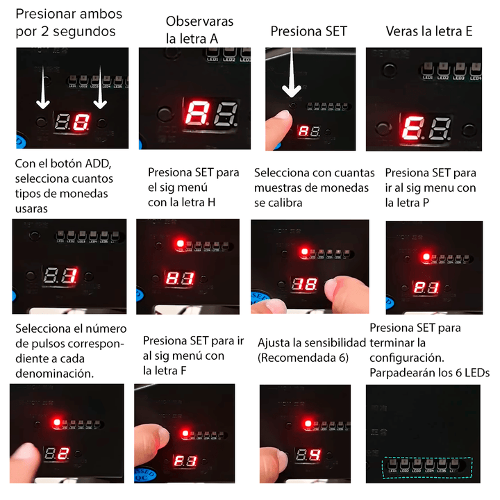 Monedero Electrónico Multimonedas Maquina Arcade $1 $2 $5 $10 Sr - 500 - Tecneu