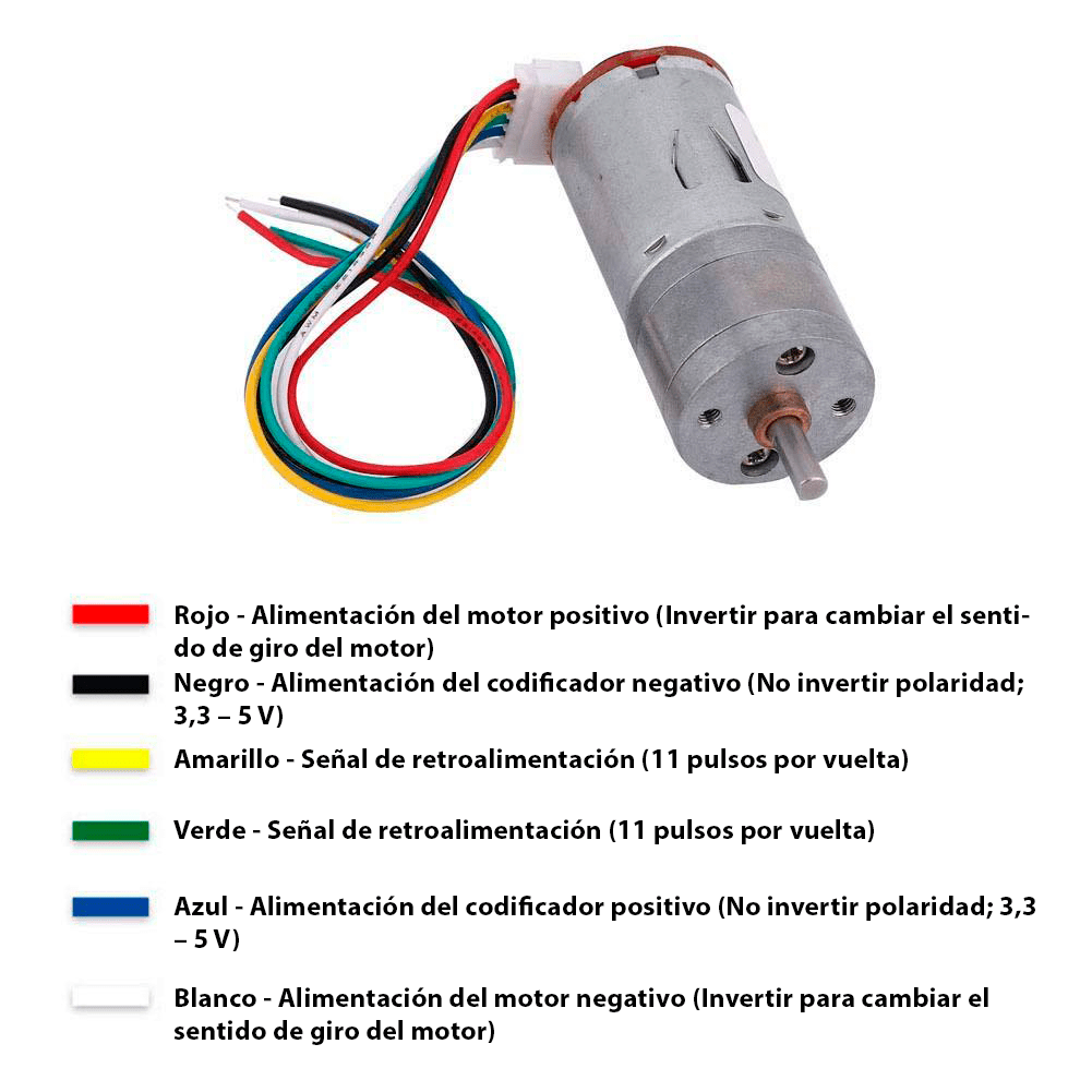 Motorreductor 12VDC JGA25-370 Motor 60-350RPM + Encoder Integrado - Tecneu