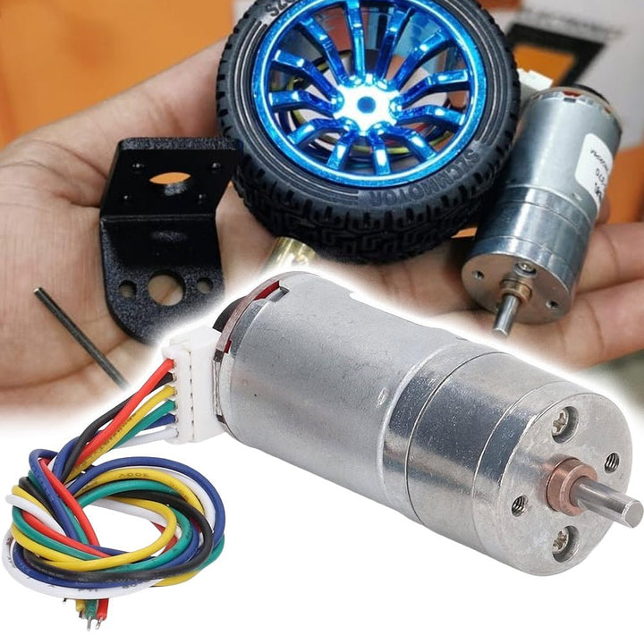 Motorreductor JGA25 - 370 12V 130RPM Motor DC con encoder integrado - Tecneu