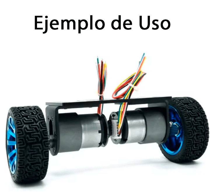 Motorreductor JGB37 - 520 6V 90rpm con Encoder Rueda y Soporte - Tecneu