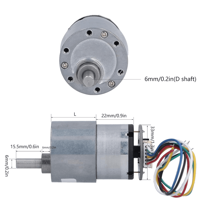 Motorreductor JGB37 - 520 6V 90rpm con Encoder Rueda y Soporte - Tecneu