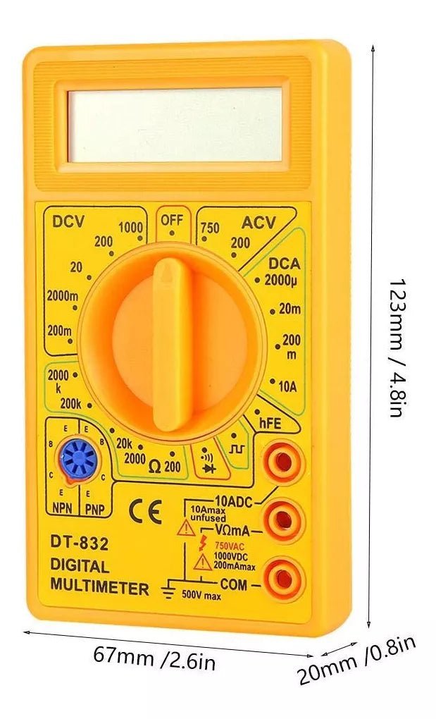 Multimetro Digital Dt830d Mini Zumbador Dh - 830d 750v Ac Dc - Tecneu