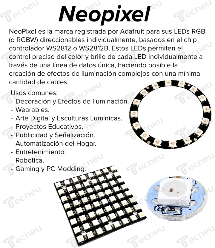 Neopixel Circular Cjmcu 12 Bit Ws2812 5050 Rgb Led - Tecneu