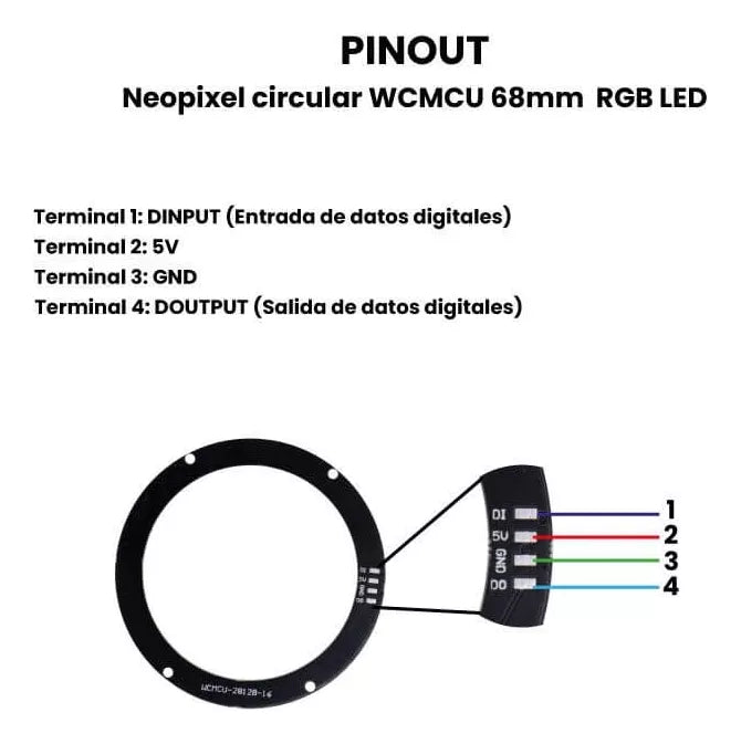 Neopixel Circular Cjmcu 16 Bit Ws2812 5050 Rgb Led - Tecneu