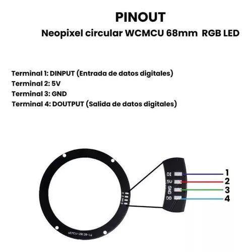 Neopixel Circular Cjmcu 16 Bit Ws2812 5050 Rgb Led - Tecneu