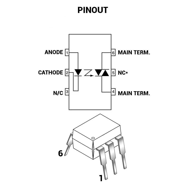 TLP3052 Optoacoplador Foto-Triac DIP-6 Con 5 Pines - Foto 6