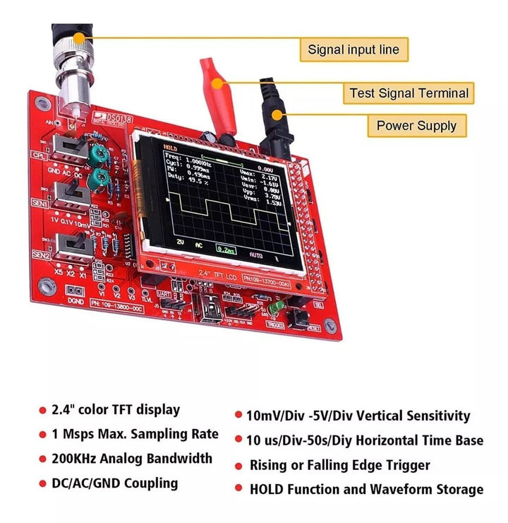 Osciloscopio Carcasa Y Display Tft Dso138 - Tecneu