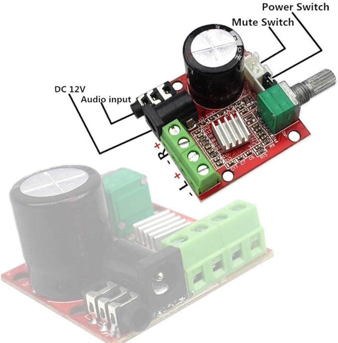 Pam8610 Amplificador Audio Control De Volumen 2x10w - Tecneu