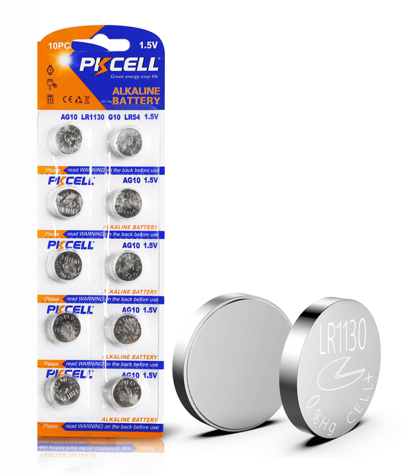 Paquete 10 Piezas Pilas / Baterías Alcalinas AG10/LR1130/LR54 1.5V 11.6 mm x 3.0 mm - Tecneu