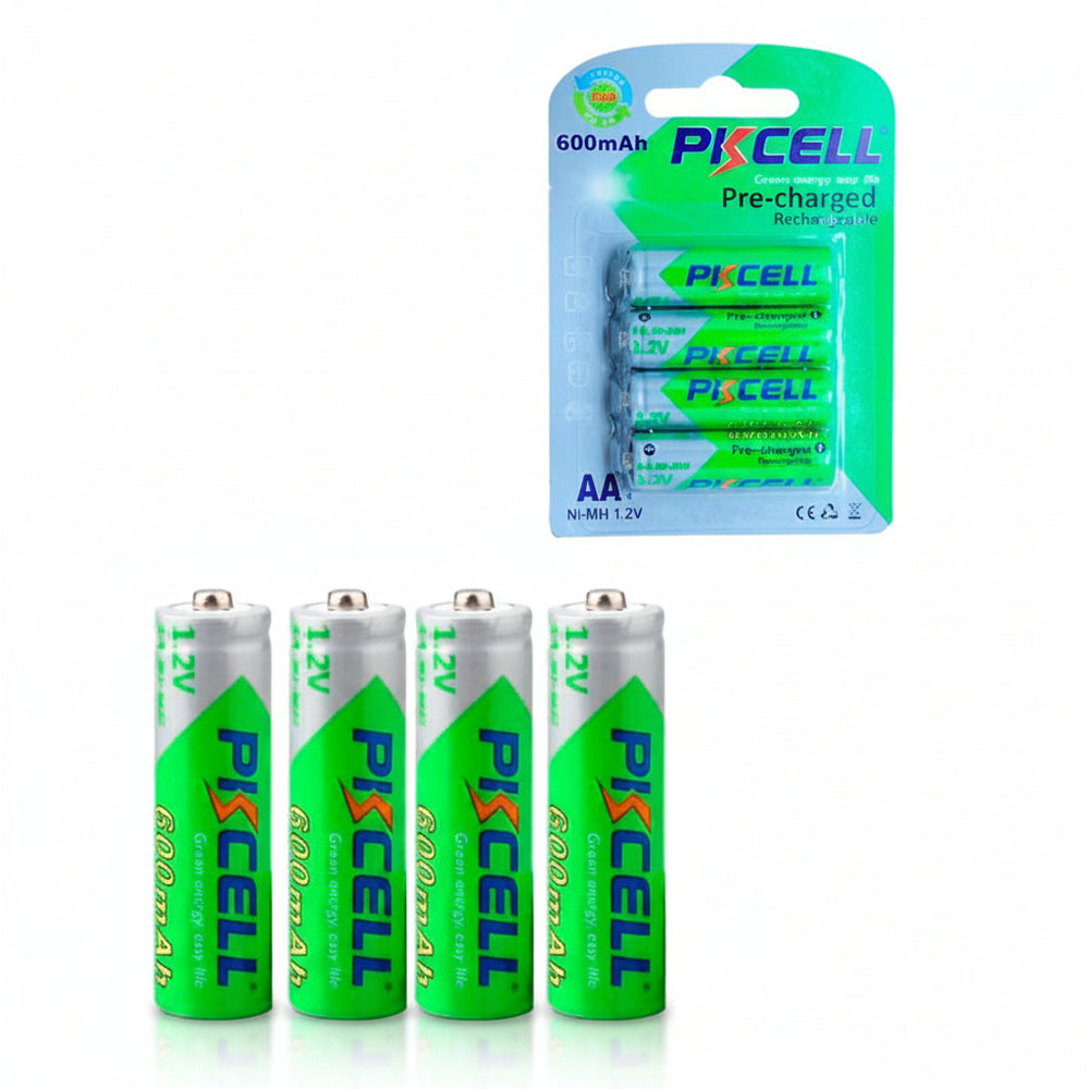 Paquete 4 Baterías AA Recargables Precargada 600mah Pila Pkcell Nimh