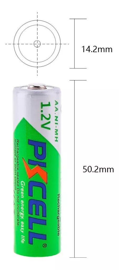 Paquete 4 Pilas Recargables PkCell® 1.2v Baterías 2000mAh - Tecneu