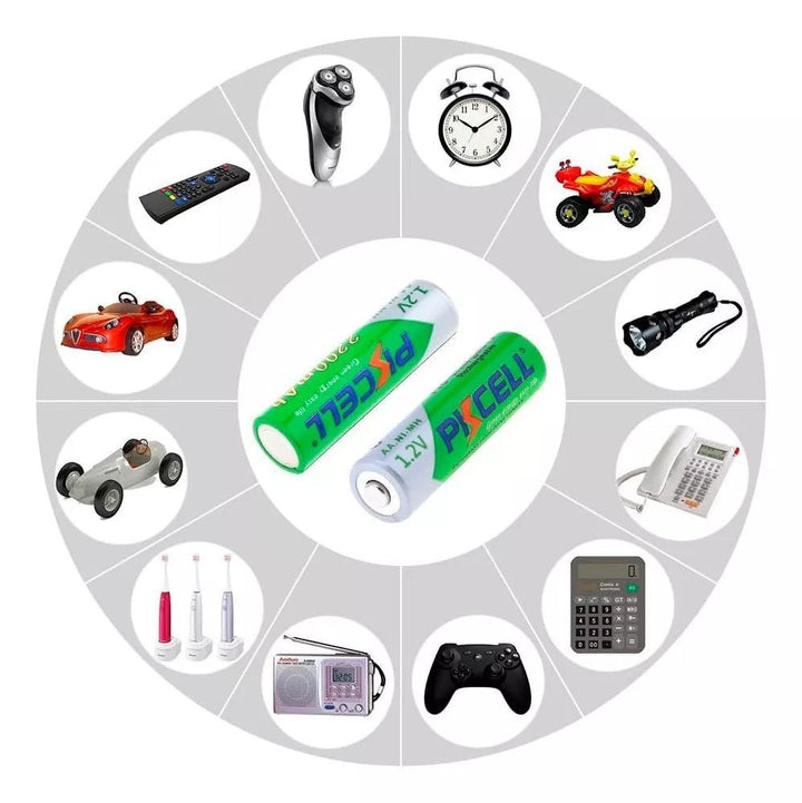 Paquete 4 Pilas Recargables PkCell® 1.2v Baterías 2000mAh - Tecneu