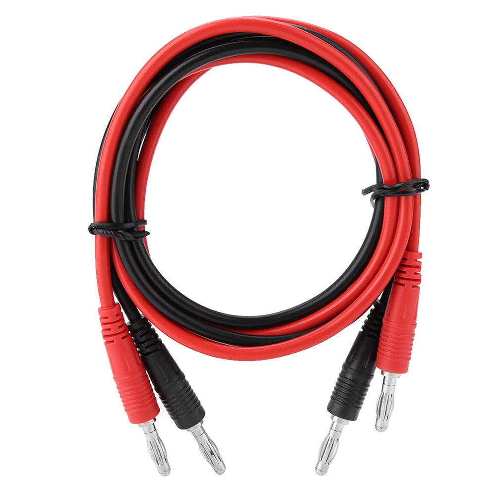 Par de cables banana de 4 mm rojo negro 1m
