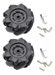 Par De Llantas Omnidireccionales 1 Llanta IZQUIERDA y 1 Llanta DERECHA Con Acoplamiento Metálico y Tornillería