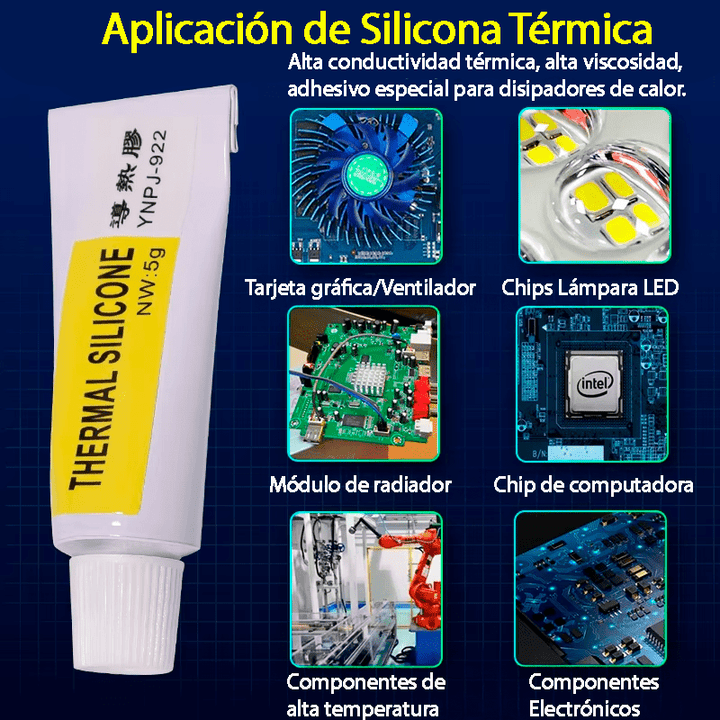Pasta Térmica de Silicona 5g Color Blanco Grasa Disipadora - Tecneu