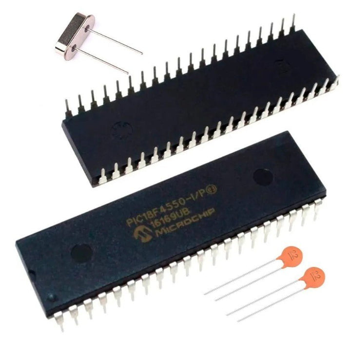 Pic18f4550 Microcontrolador + Cristal Y 2 Capacitores 22pf - Tecneu