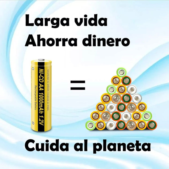 Pila Recargable Aa 1000mah 1.2v Bateria Pkcell® Original - Tecneu
