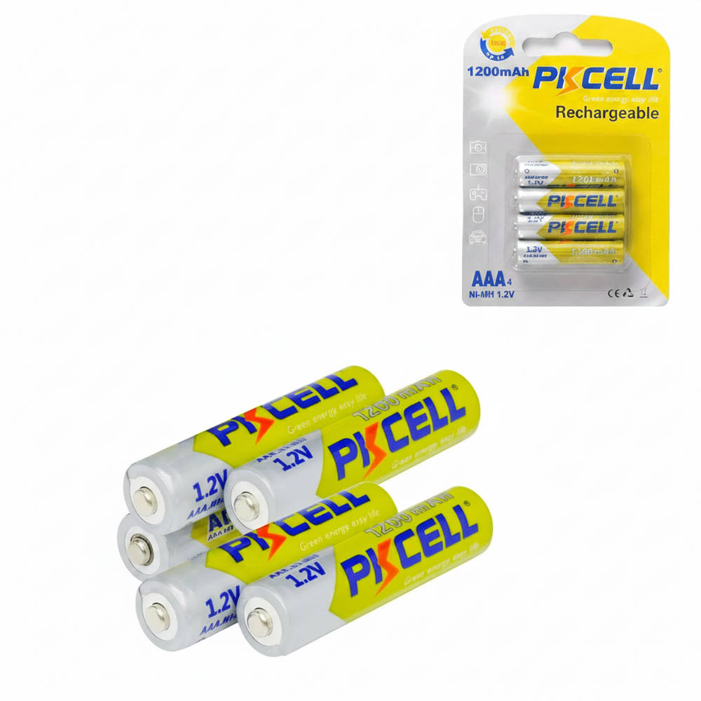 Pilas AAA Recargables 1200mAh 1.2v Pkcell® Original, 4 Pilas