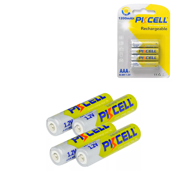 Pilas AAA Recargables 1200mAh 1.2v Pkcell® Original, 4 Pilas - Tecneu