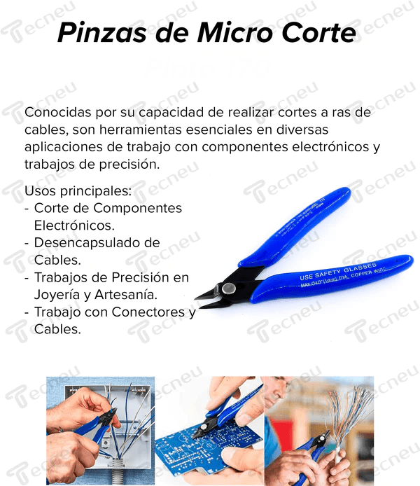 Pinzas De Micro Corte A Ras De Cable - Tecneu