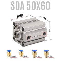Pistón Actuador Neumático Cilindro SDA50X60 Aire 0.1-0.7mpa