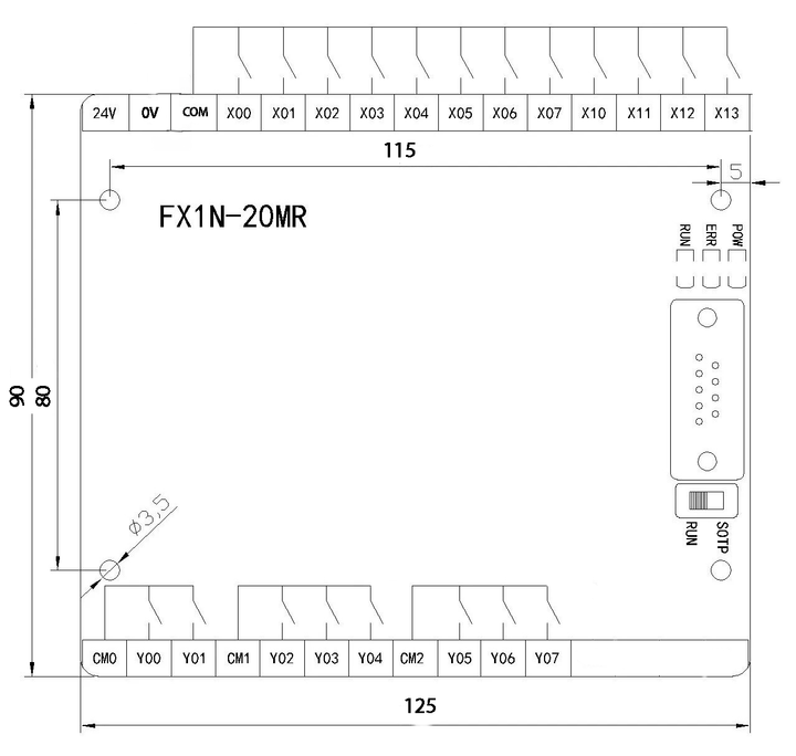 PLC Compatible Mitsubishi FX1N - 20MR 24V 12in 8out SALIDA A RELEVADOR - Tecneu