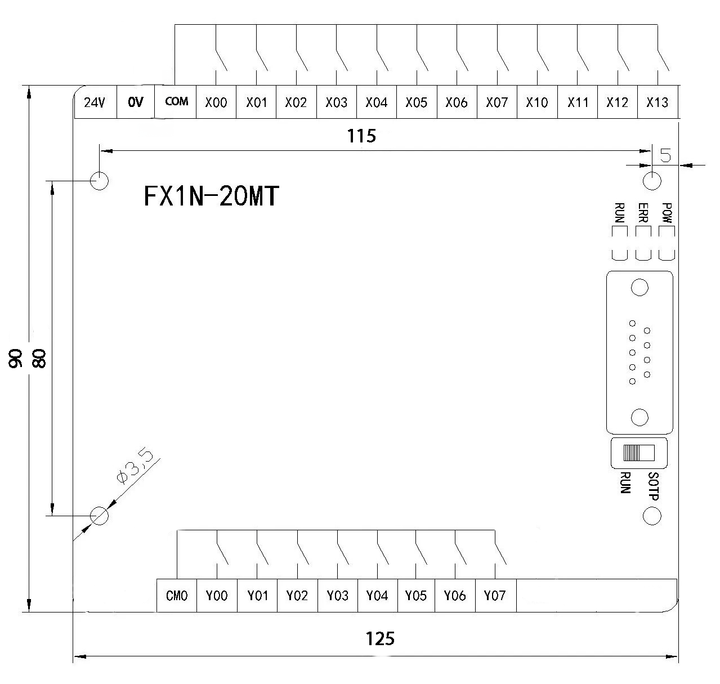 PLC Compatible Mitsubishi FX1N - 20MT 24V 12in 8out SALIDA A TRANSISTOR - Tecneu