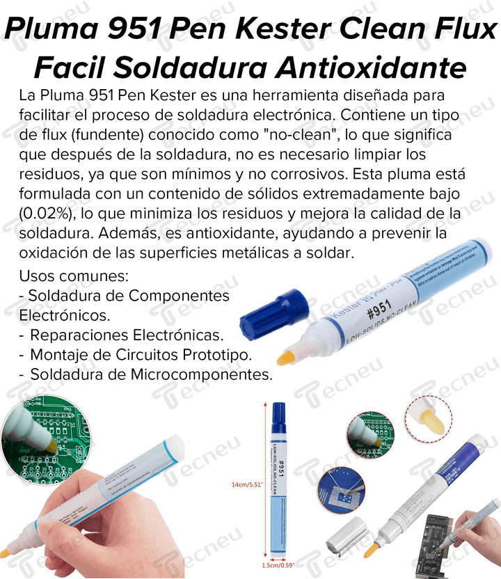 Pluma 951 Pen Kester Clean Flux Facil Soldadura Antioxidante - Tecneu