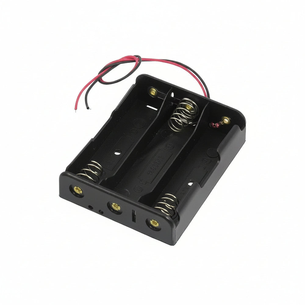 Portapilas Para 3 Baterías Aa Con Cable Porta Pila Doble A