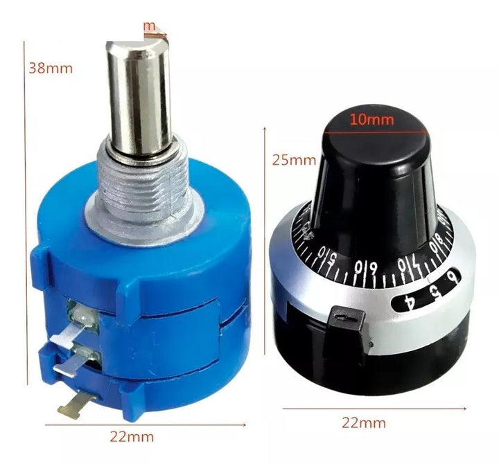 Potenciometro De Precisión 3590s Con Perilla 1 - 2 - 5 - 10 - 20 K - Tecneu