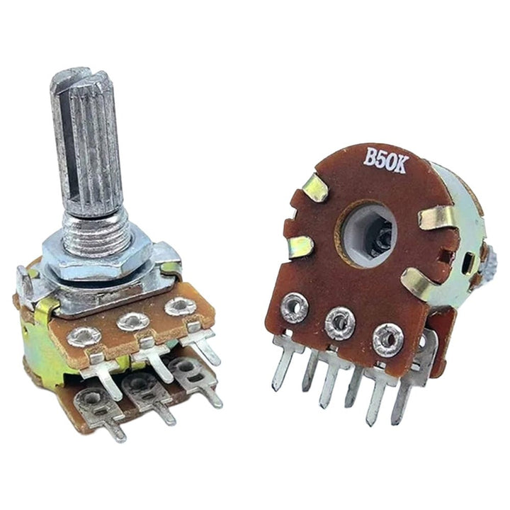 Potenciómetro Lineal B 20mm Doble 6 pines - Tecneu