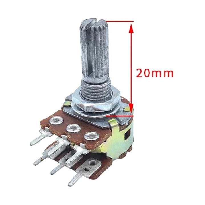 Potenciómetro Lineal B 20mm Doble 6 pines - Tecneu