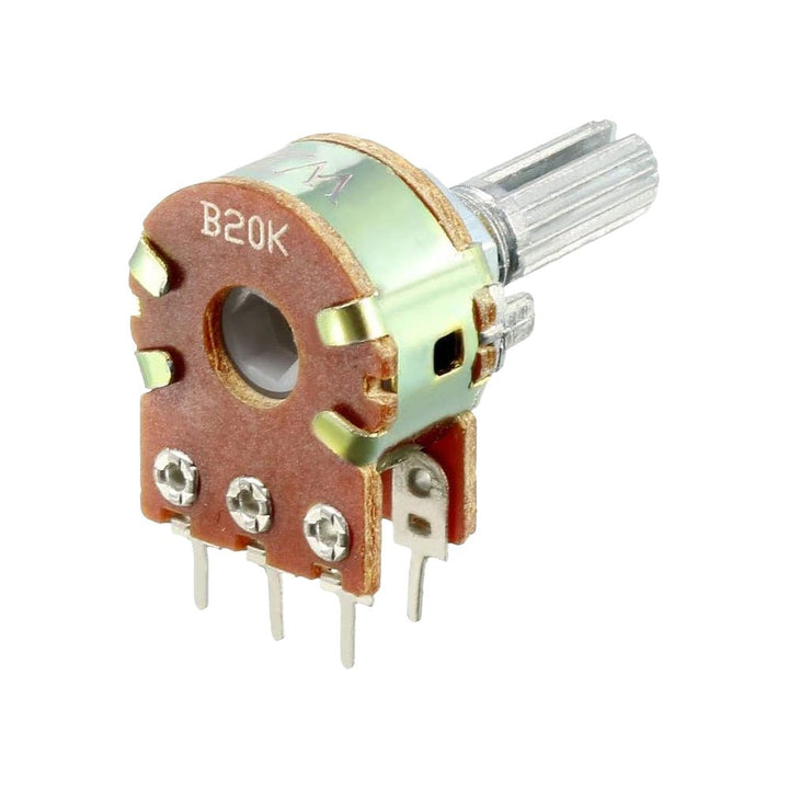 Potenciómetro Lineal B 20mm Doble 6 pines - Tecneu