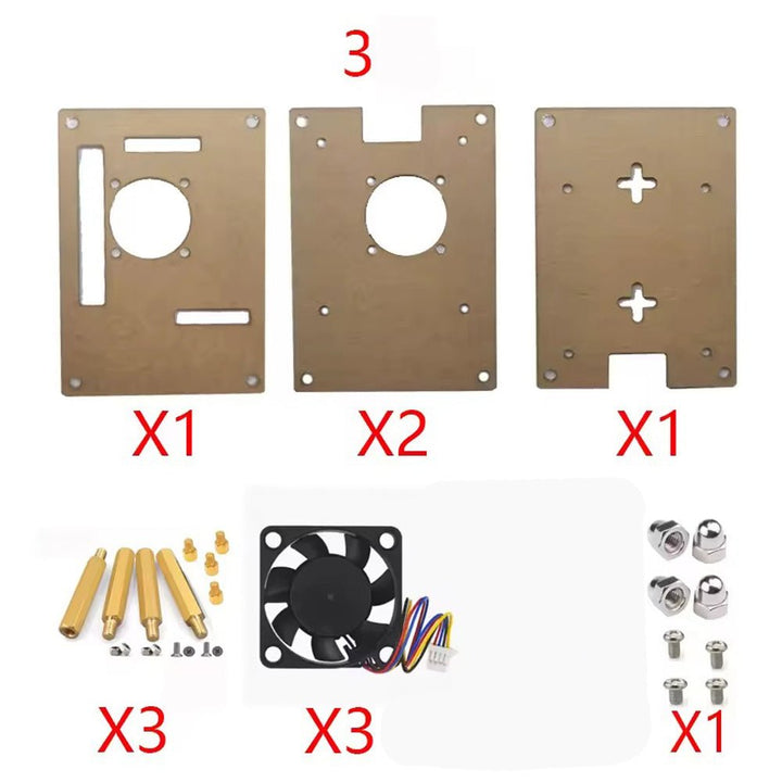 Protector De Acrilico Para 3 Raspberry Pi 5 + 3 Ventiladores - Tecneu