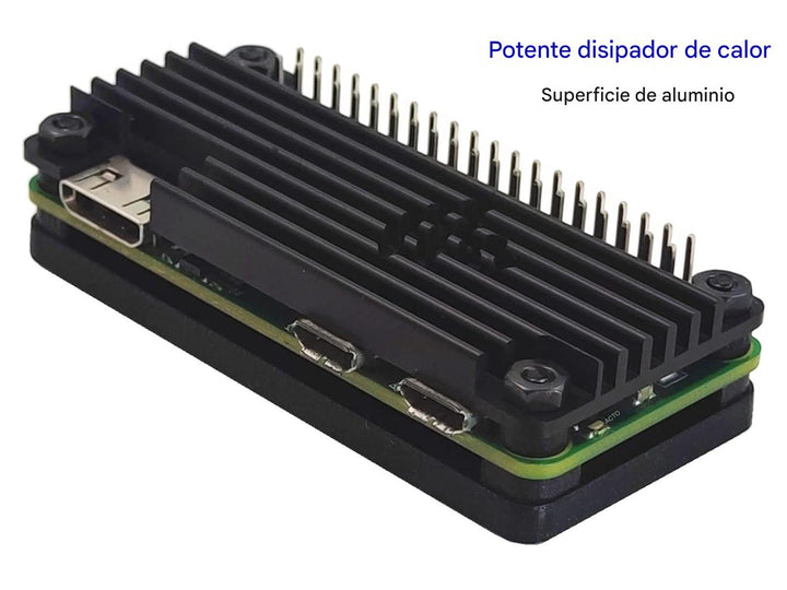 Protector De Aluminio Raspberry Pi Zero/zero W/2w Con Disipador - Tecneu