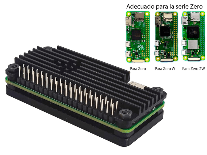 Protector De Aluminio Raspberry Pi Zero/zero W/2w Con Disipador - Tecneu