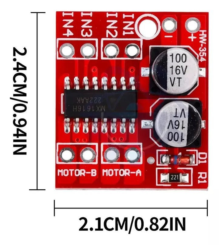 Puente H Mx1508 Mini L298n Doble Pwm Driver Motor - Tecneu