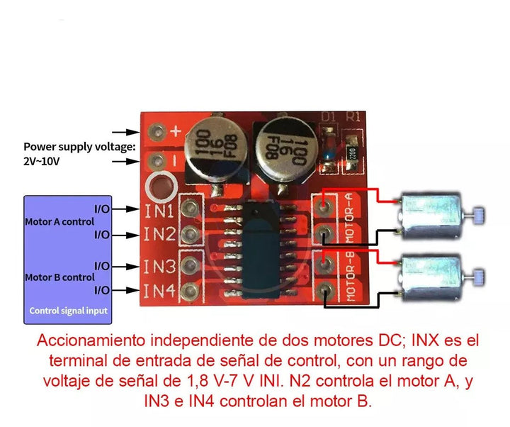 Puente H Mx1508 Mini L298n Doble Pwm Driver Motor - Tecneu