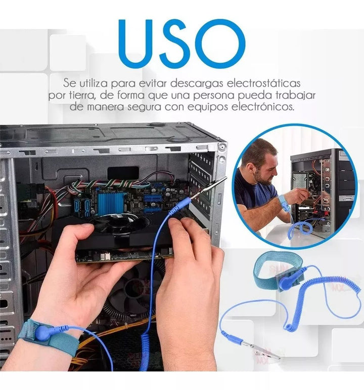 Pulsera Antiestática De Seguridad Electrónica Banda Elastica - Tecneu