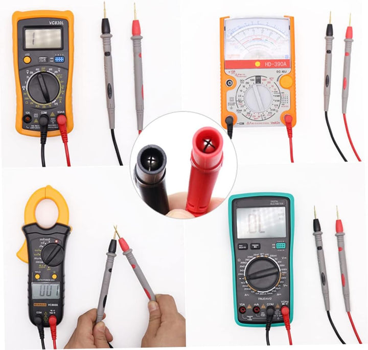 Puntas para multímetro tipo aguja 1000V 20A + pinzas tipo caimán - Tecneu